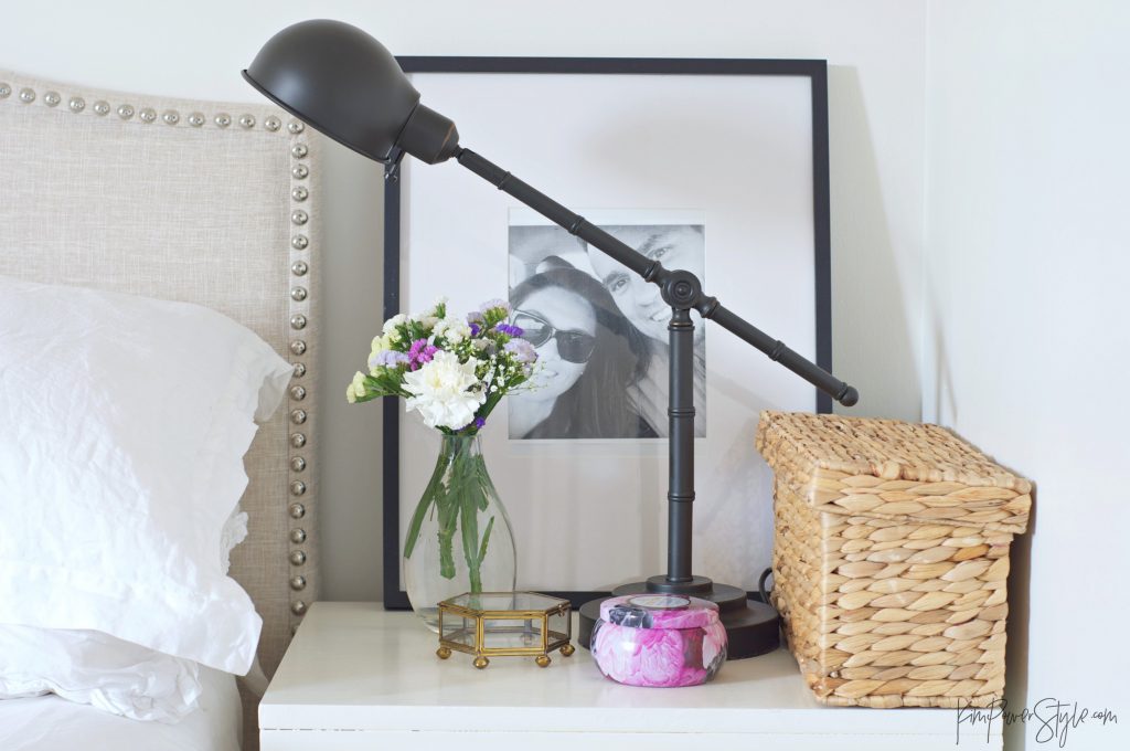 flowers on nightstand