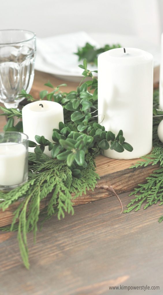 A rustic Christmas table setting