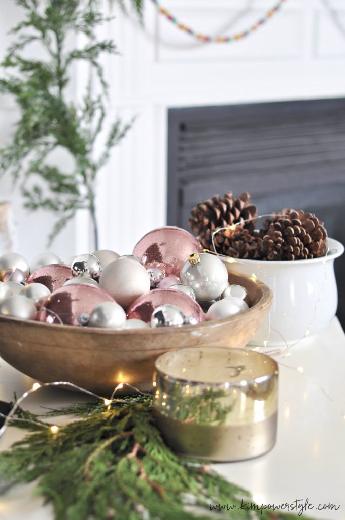 bowl of Christmas balls