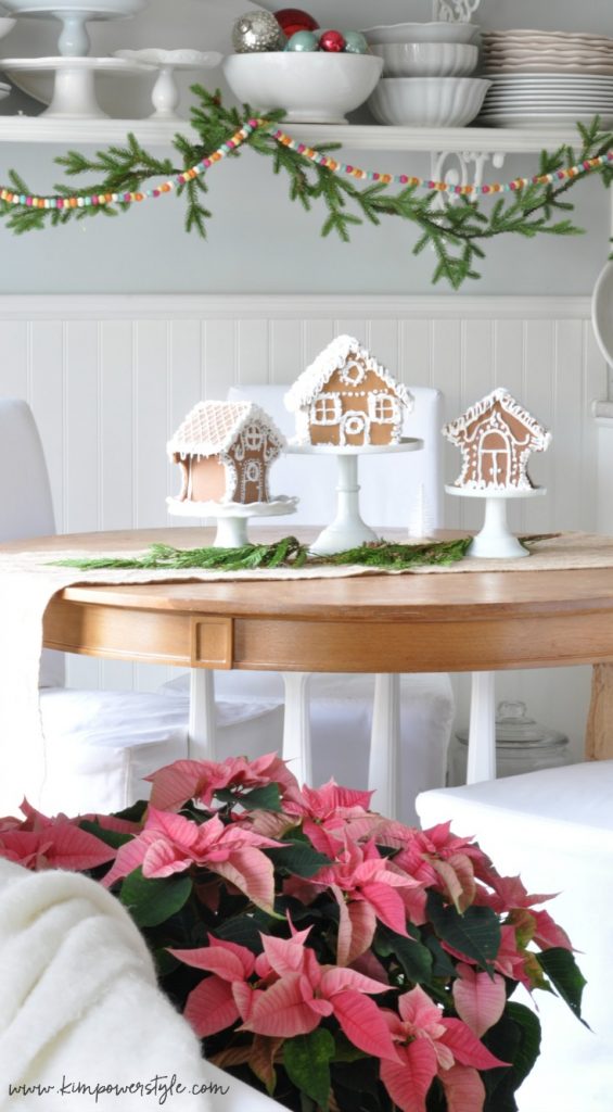 Gingerbread houses in the breakfast nook