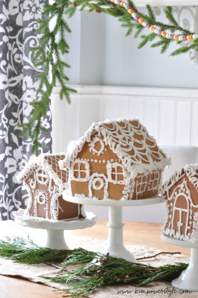 Gingerbread houses in the breakfast nook