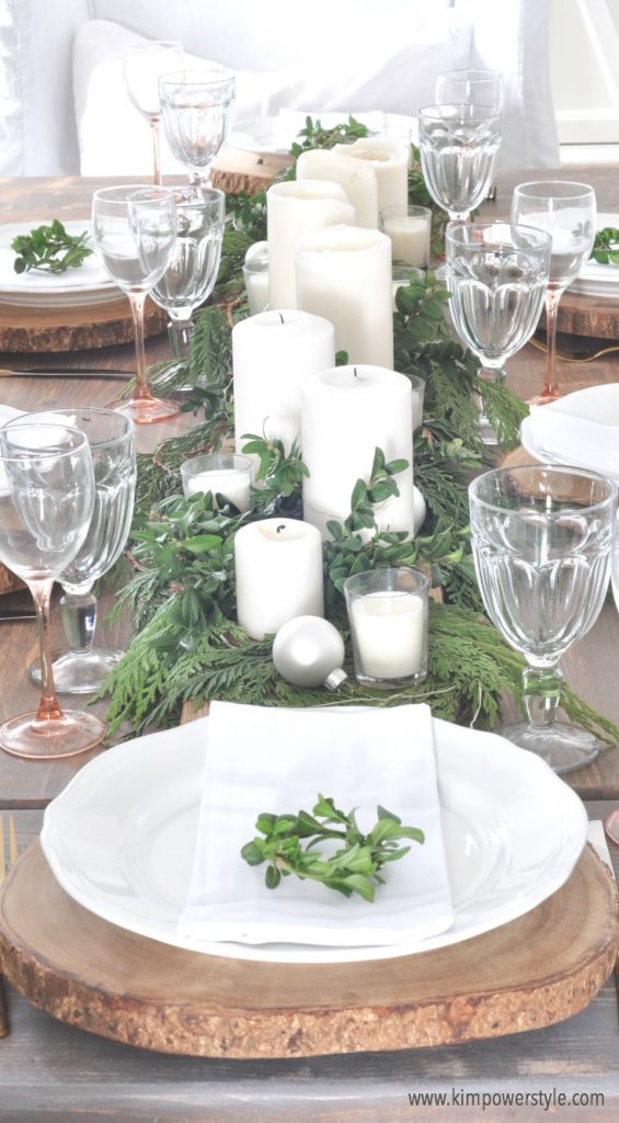 A rustic Christmas table setting