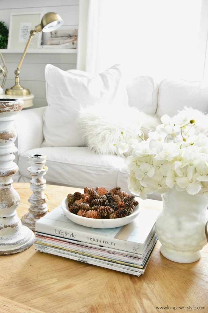 Winter whites in the living room