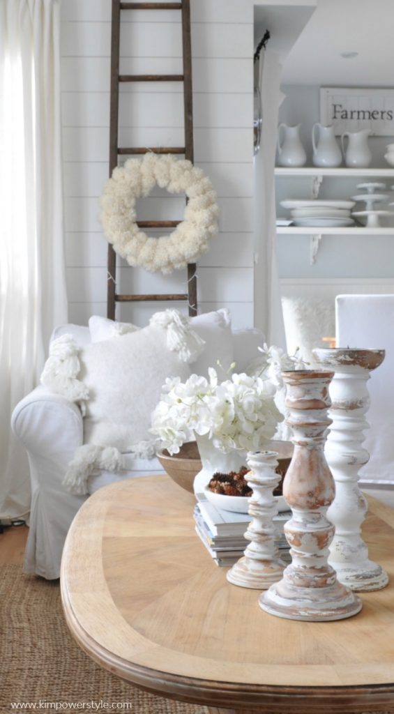 Winter whites in the living room