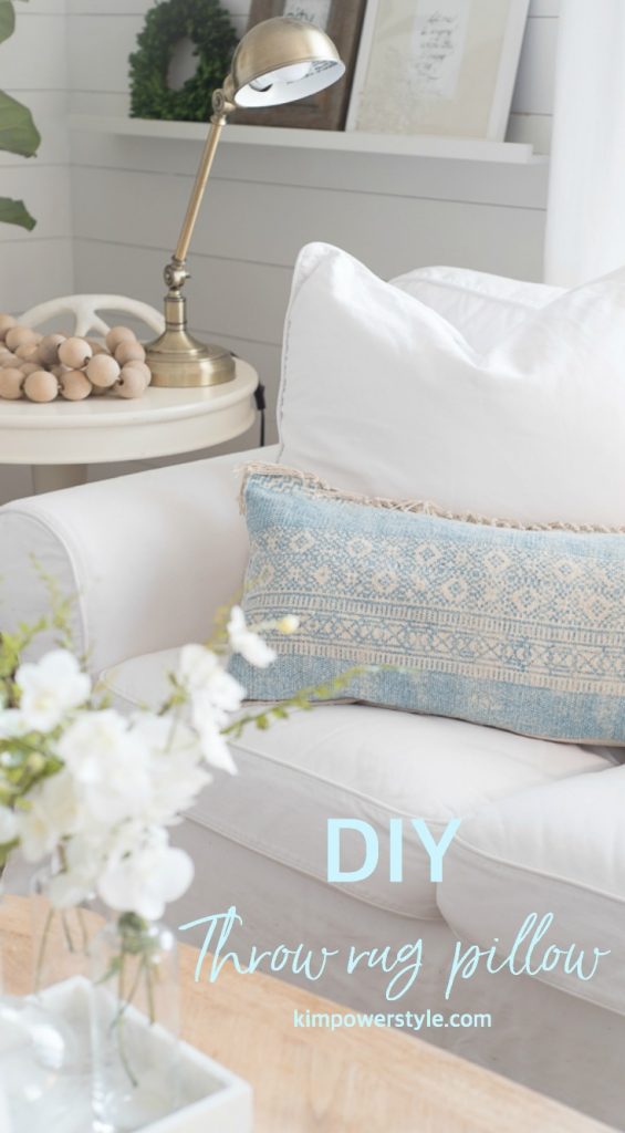 DIY Throw rug into pillows