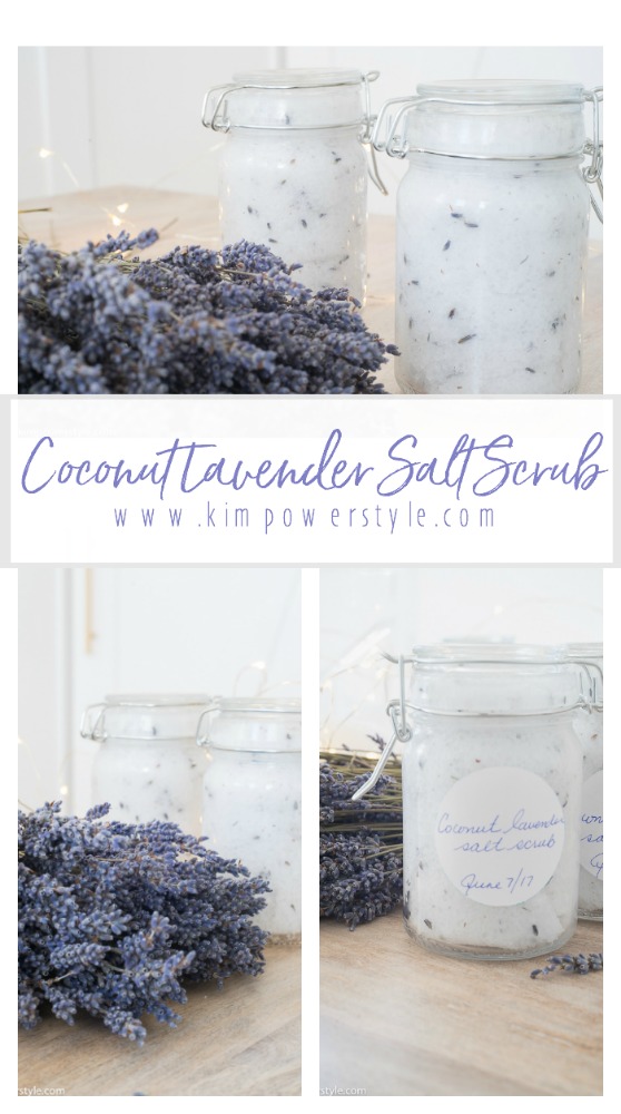 A Simple Coconut Lavender Salt Scrub