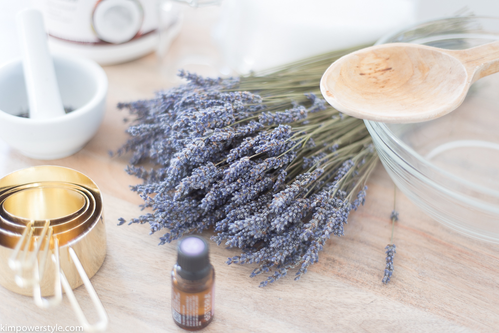 A Simple Coconut Lavender Salt Scrub