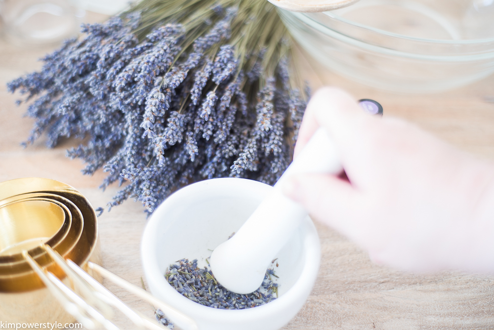 A Simple Coconut Lavender Salt Scrub