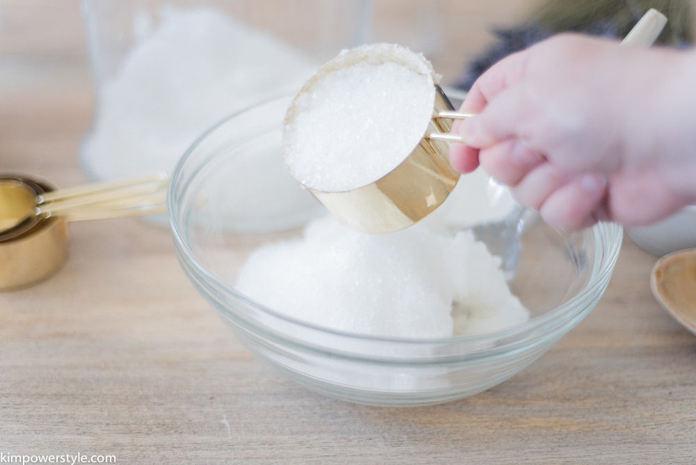 A Simple Coconut Lavender Salt Scrub