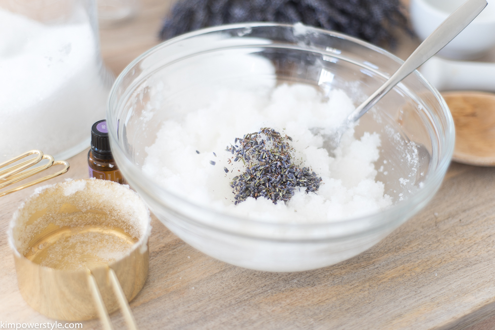 A Simple Coconut Lavender Salt Scrub