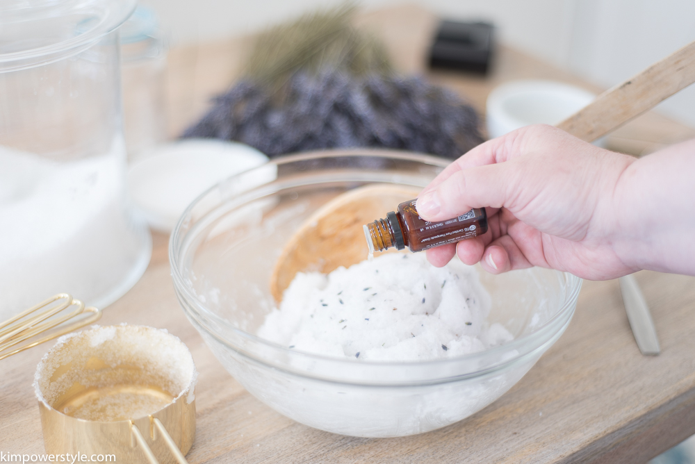 A Simple Coconut Lavender Salt Scrub
