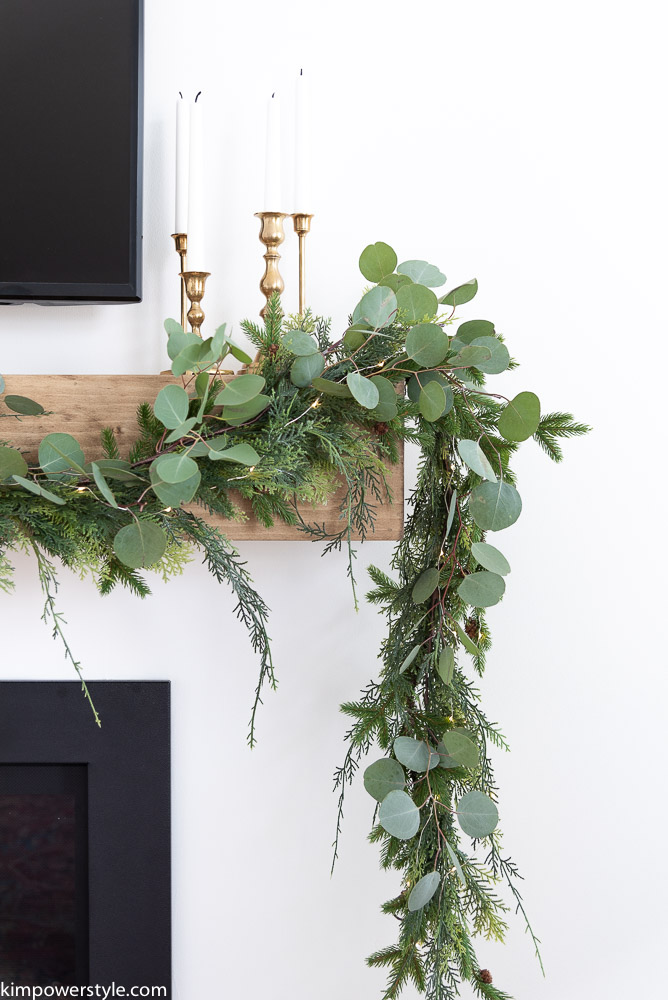 DIY Mantel Decorated for Christmas