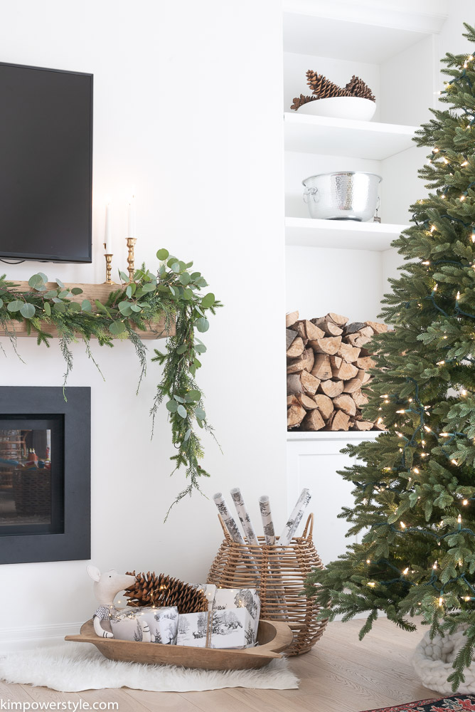 DIY Mantel Decorated for Christmas