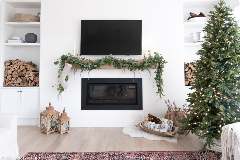 DIY Mantel Decorated for Christmas