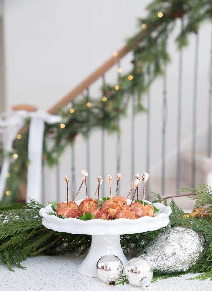 Festive Bacon Wrapped Water Chestnut Holiday Appetizer