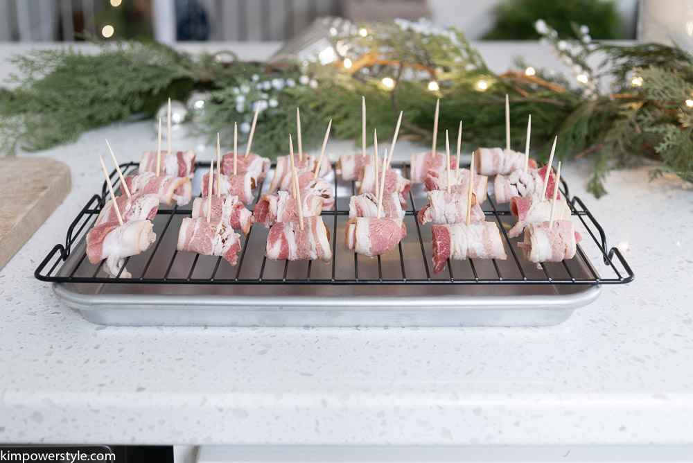 Festive Bacon Wrapped Water Chestnut Appetizers