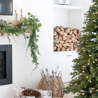 DIY Mantel decorated for Christmas